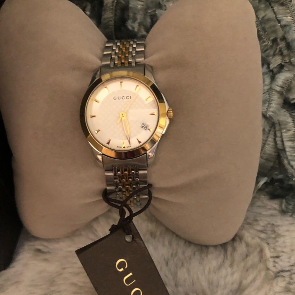 “SOLD!!” Gucci G-Timeless Ladies Two tone Silver